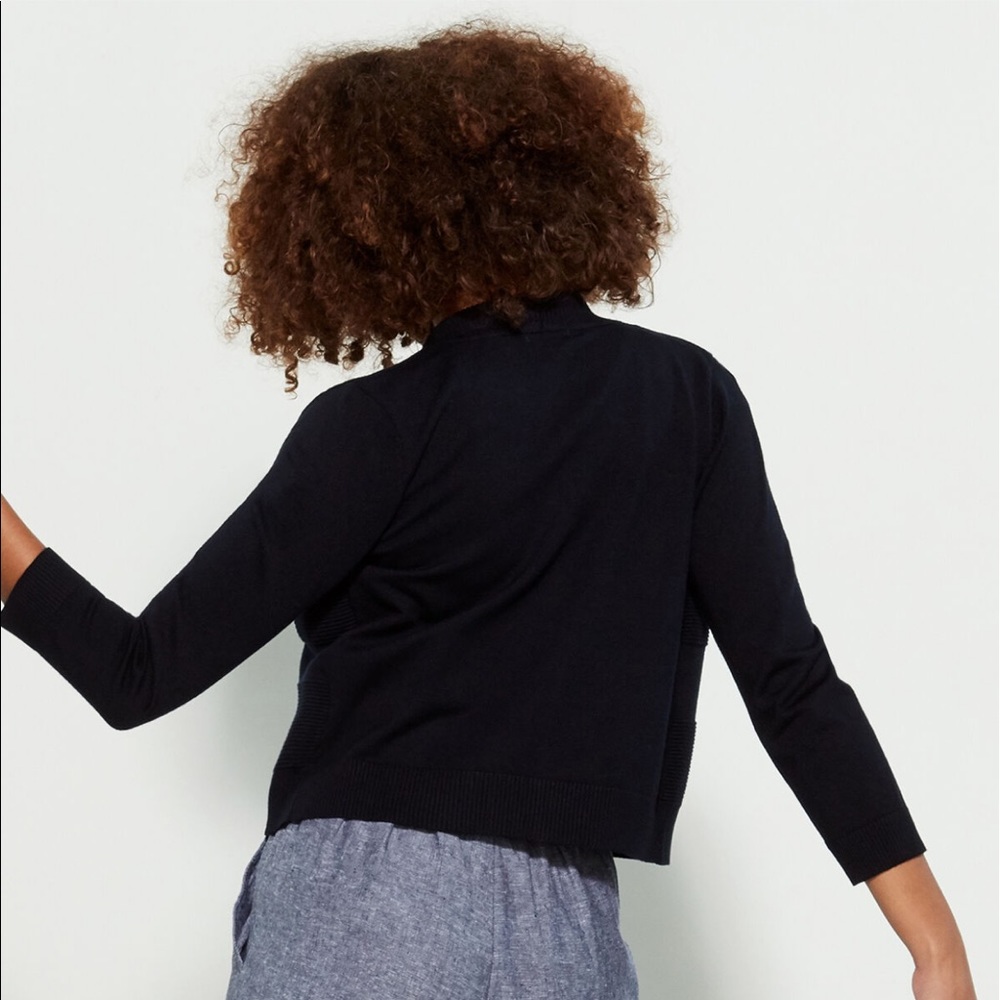 Premise Navy Ribbed Shrug – Lightweight Open Front Cardigan, XL (NWT) - Picture 2 of 6